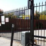 Freshly Painted Gate Entrance with Reflectors added for nighttime visibility.